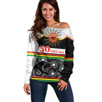 Panthers NAIDOC Week Personalised Off Shoulder Sweater Aboriginal Torres Strait Islanders Vibe