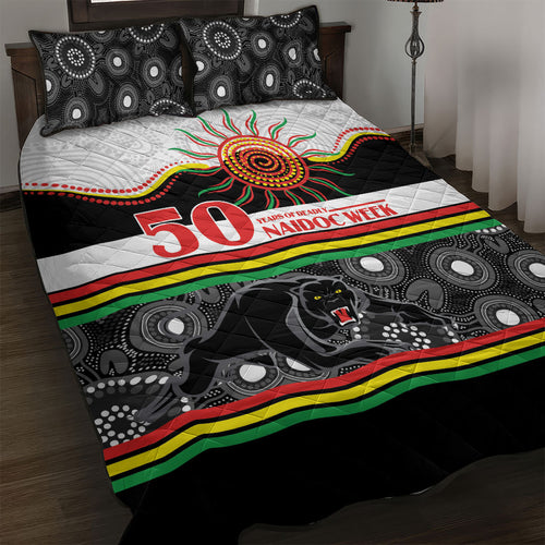 Panthers NAIDOC Week Quilt Bed Set Aboriginal Torres Strait Islanders Vibe
