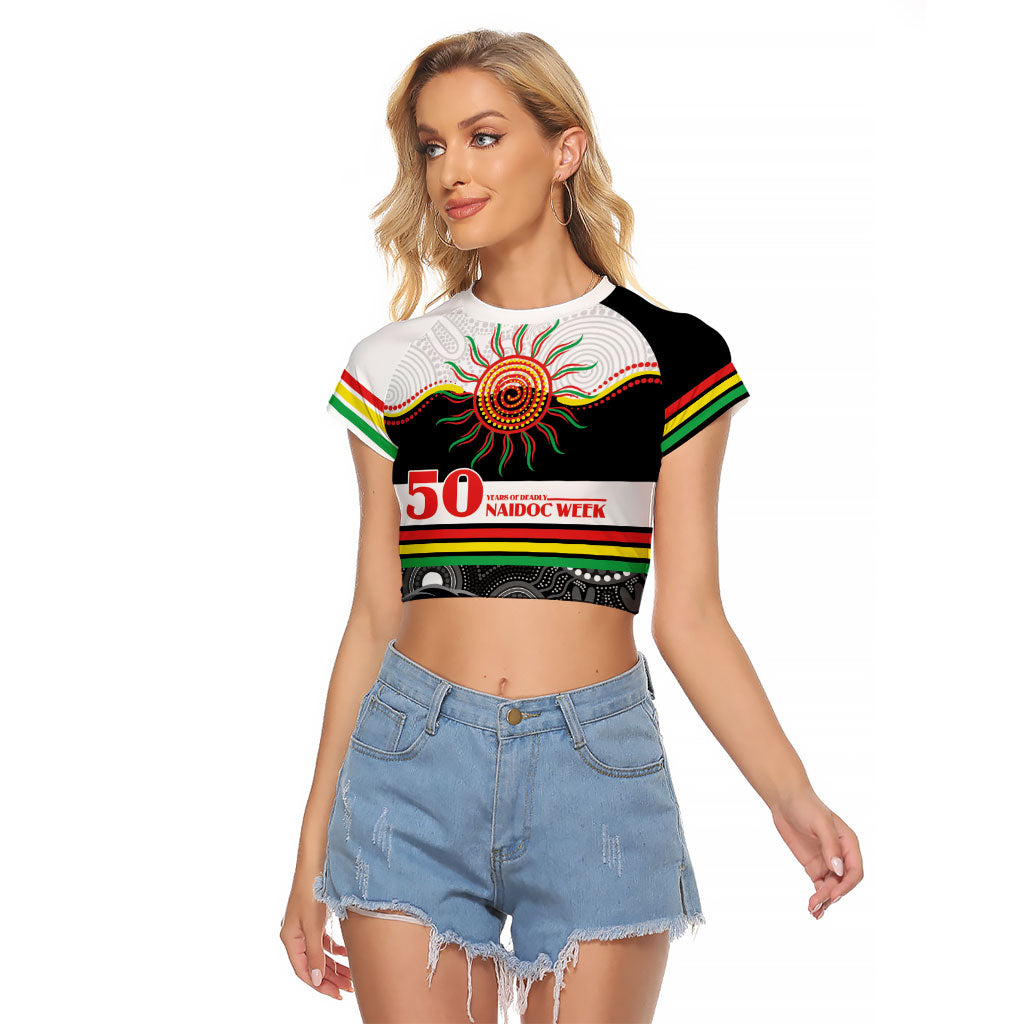 Panthers NAIDOC Week Personalised Raglan Cropped T Shirt Aboriginal Torres Strait Islanders Vibe