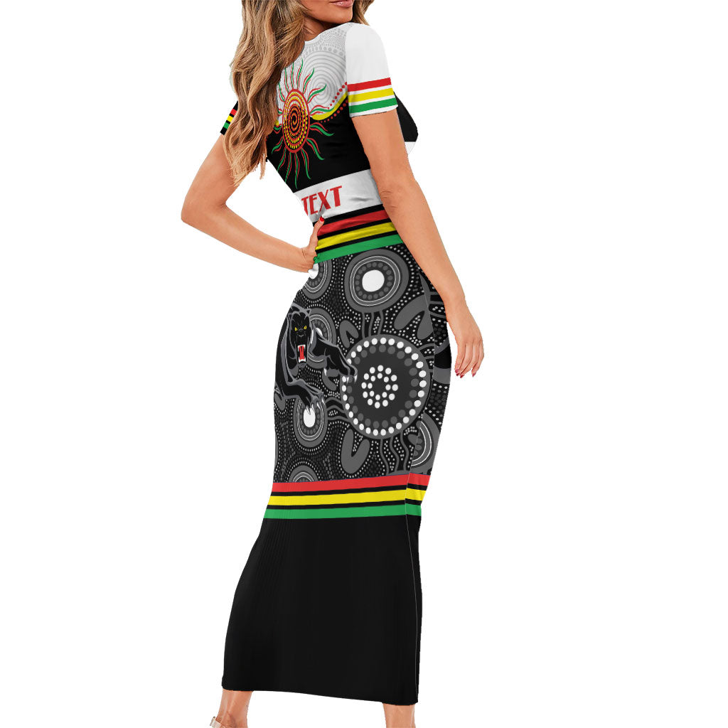 Panthers NAIDOC Week Personalised Short Sleeve Bodycon Dress Aboriginal Torres Strait Islanders Vibe