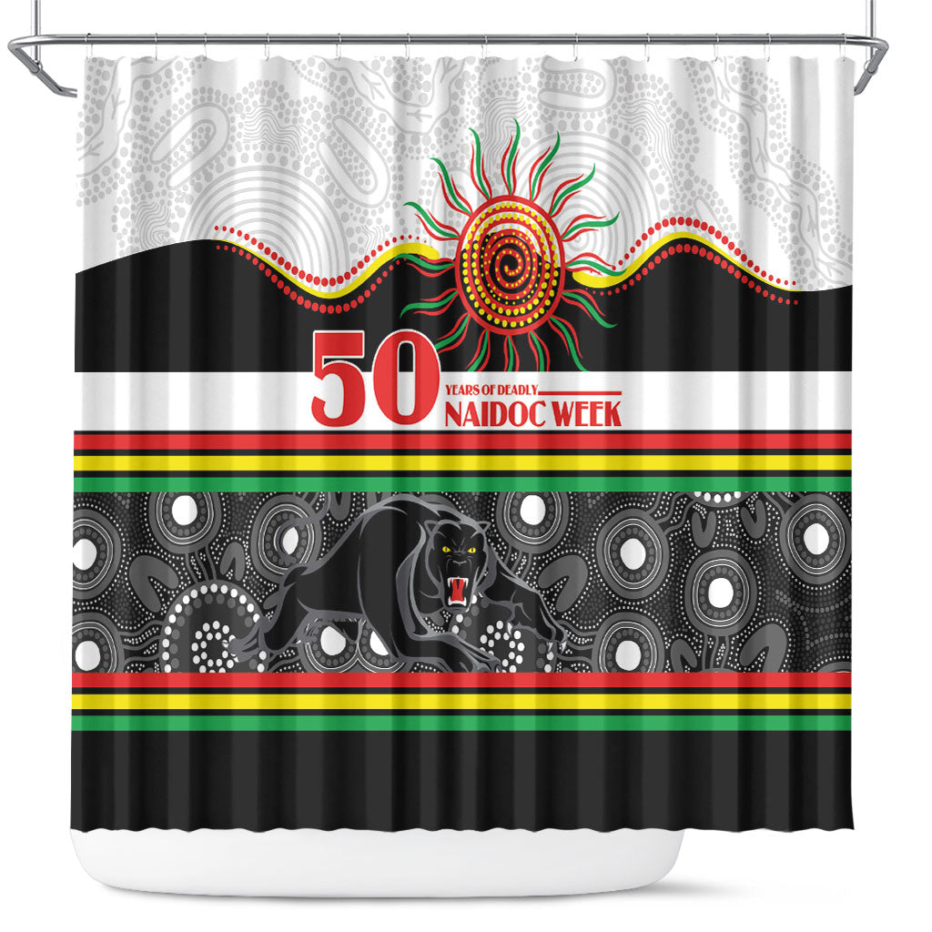 Panthers NAIDOC Week Shower Curtain Aboriginal Torres Strait Islanders Vibe