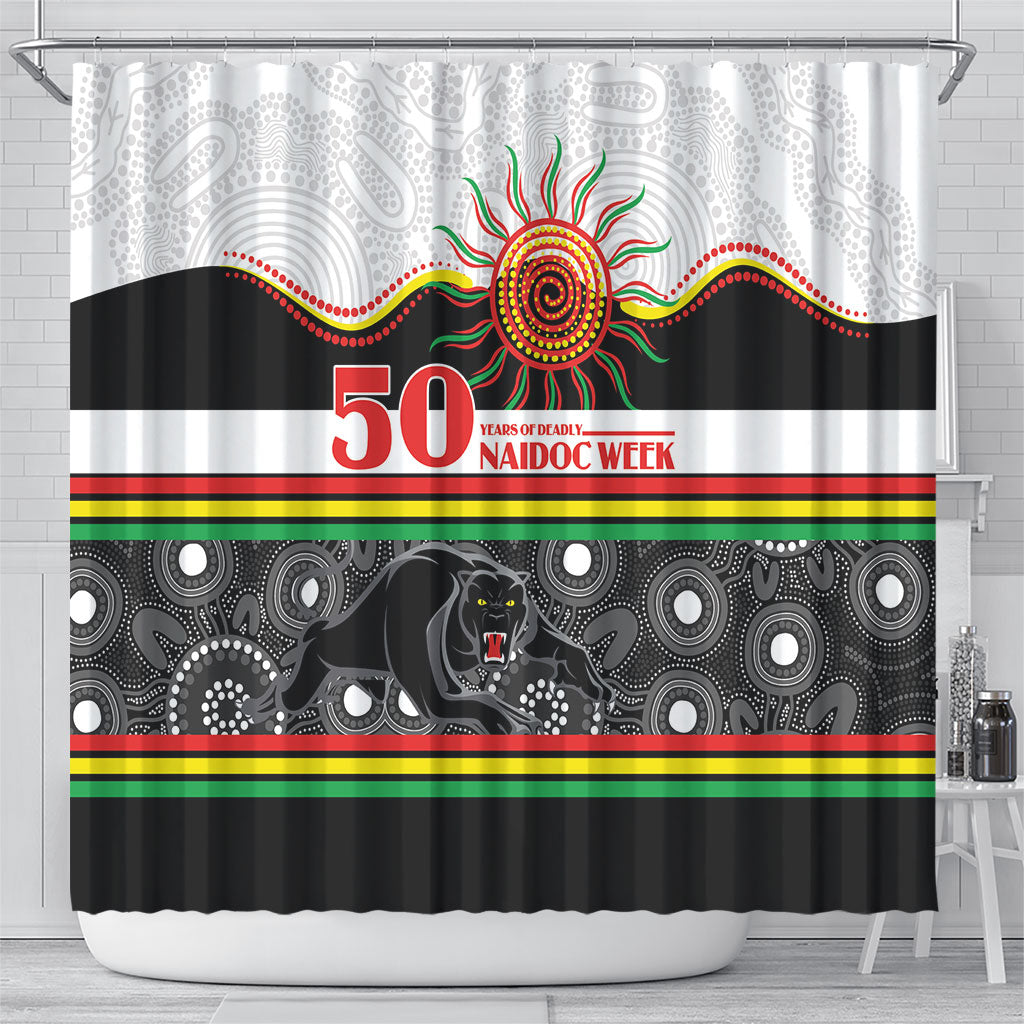 Panthers NAIDOC Week Shower Curtain Aboriginal Torres Strait Islanders Vibe