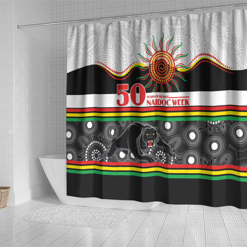 Panthers NAIDOC Week Shower Curtain Aboriginal Torres Strait Islanders Vibe