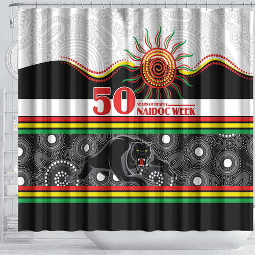 Panthers NAIDOC Week Shower Curtain Aboriginal Torres Strait Islanders Vibe