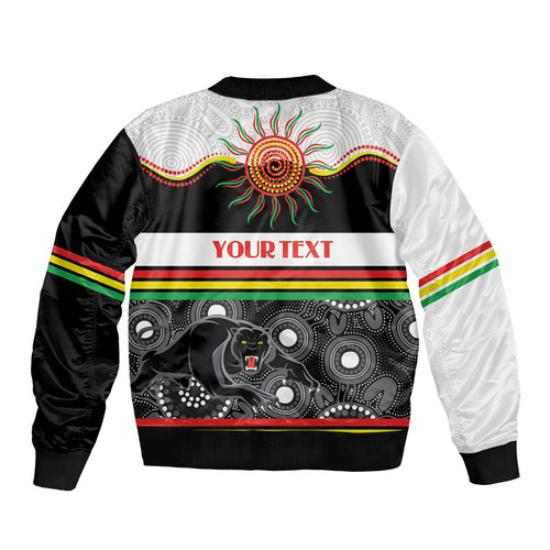 Panthers NAIDOC Week Personalised Sleeve Zip Bomber Jacket Aboriginal Torres Strait Islanders Vibe
