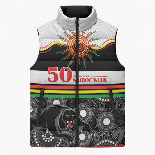 Panthers NAIDOC Week Personalised Sleeveless Puffer Jacket Aboriginal Torres Strait Islanders Vibe
