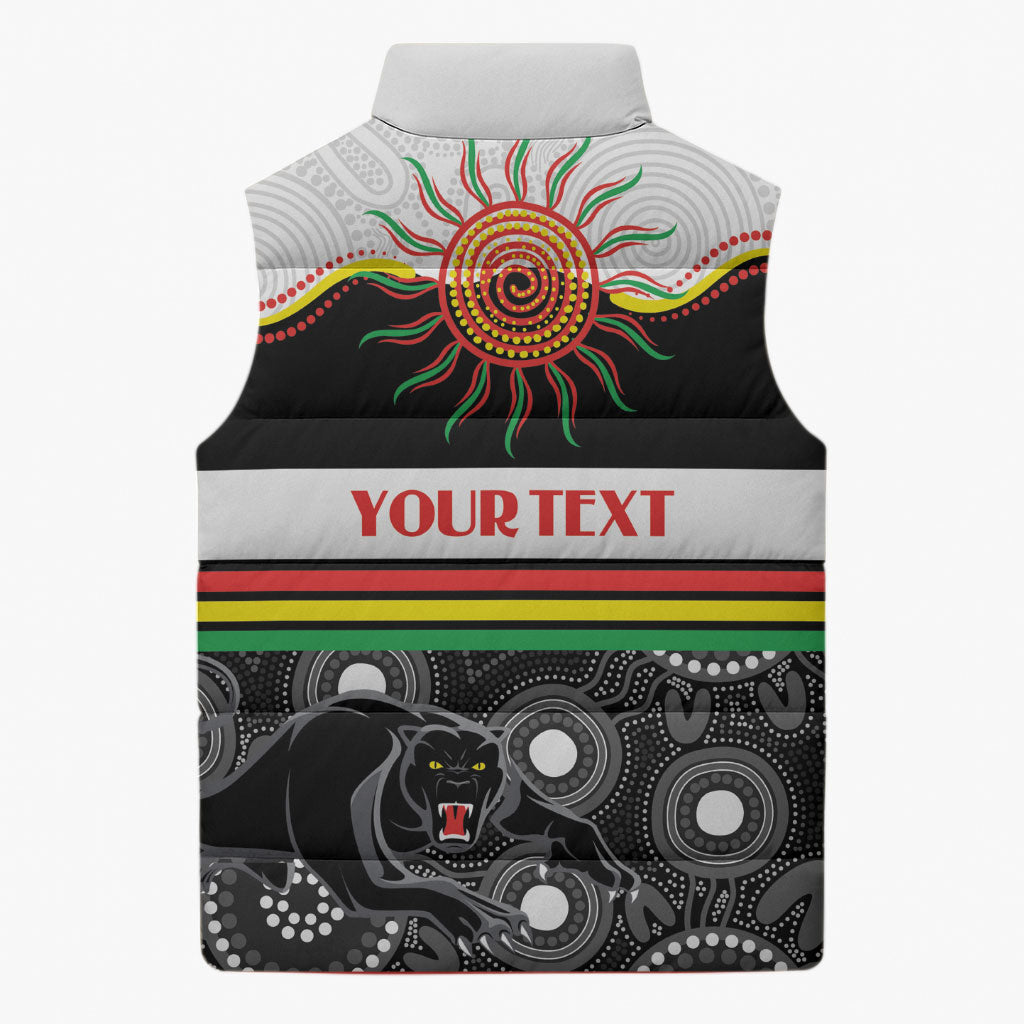 Panthers NAIDOC Week Personalised Sleeveless Puffer Jacket Aboriginal Torres Strait Islanders Vibe