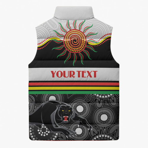 Panthers NAIDOC Week Personalised Sleeveless Puffer Jacket Aboriginal Torres Strait Islanders Vibe