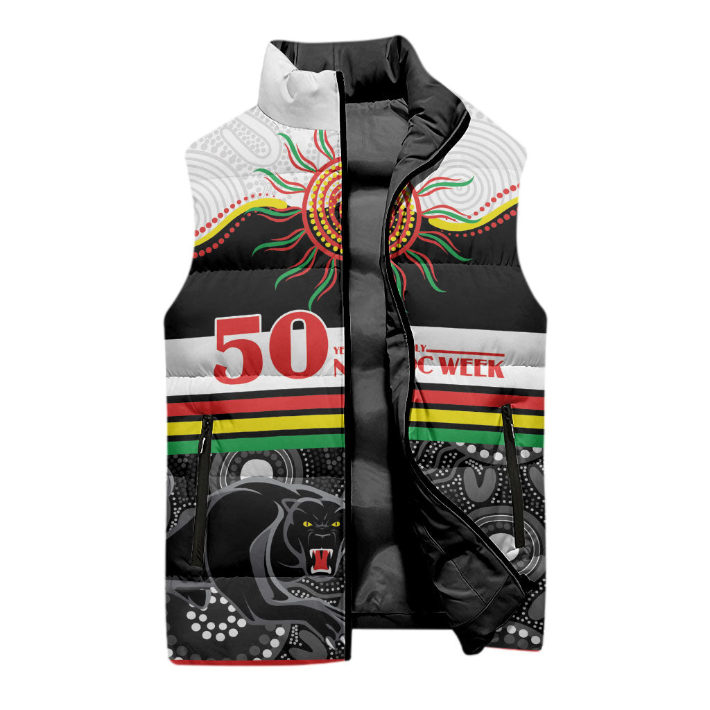 Panthers NAIDOC Week Personalised Sleeveless Puffer Jacket Aboriginal Torres Strait Islanders Vibe