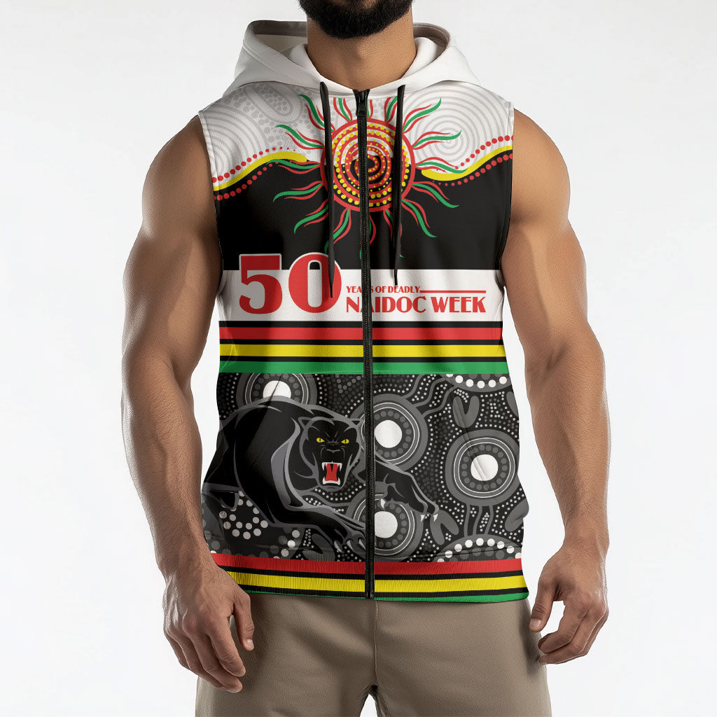 Panthers NAIDOC Week Personalised Sleeveless Zip Hoodie Aboriginal Torres Strait Islanders Vibe