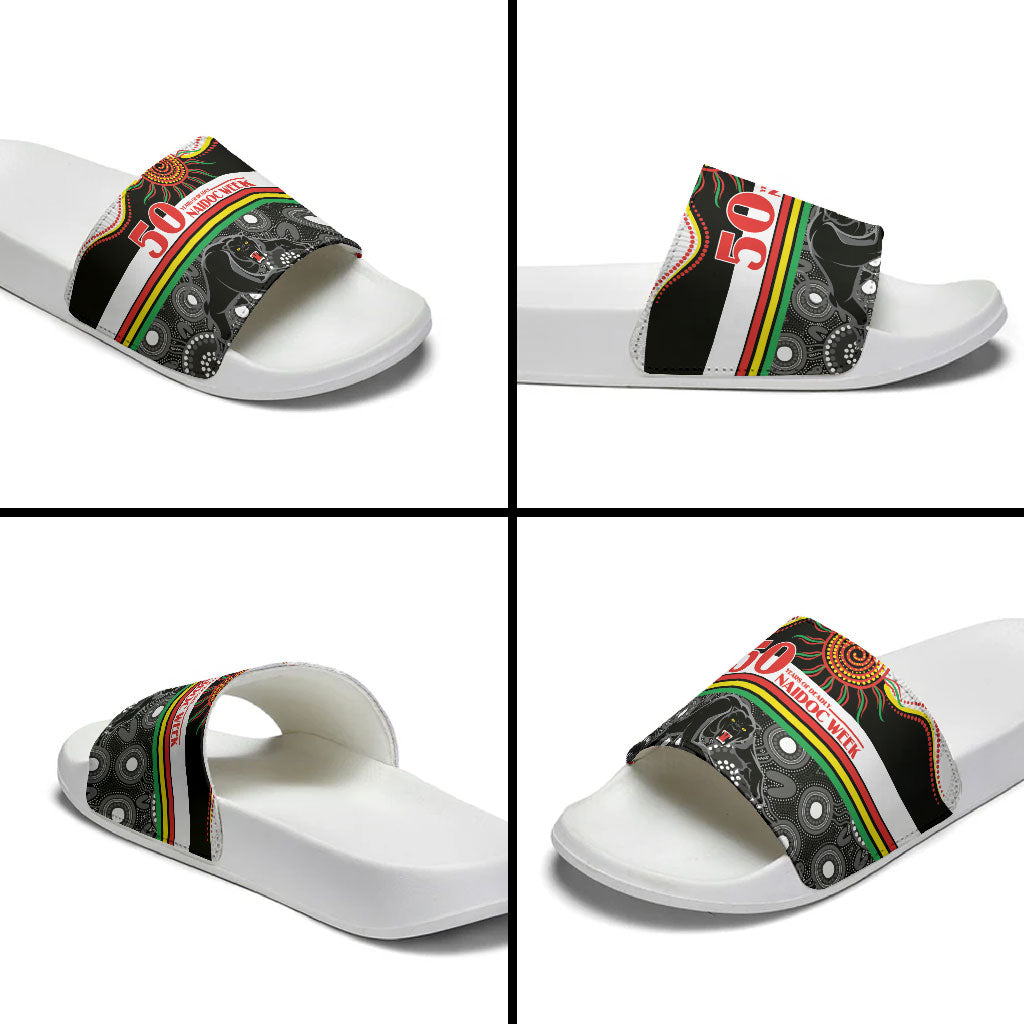 Panthers NAIDOC Week Slide Sandals Aboriginal Torres Strait Islanders Vibe
