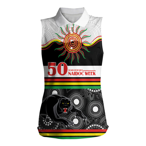 Panthers NAIDOC Week Personalised Women Sleeveless Polo Shirt Aboriginal Torres Strait Islanders Vibe