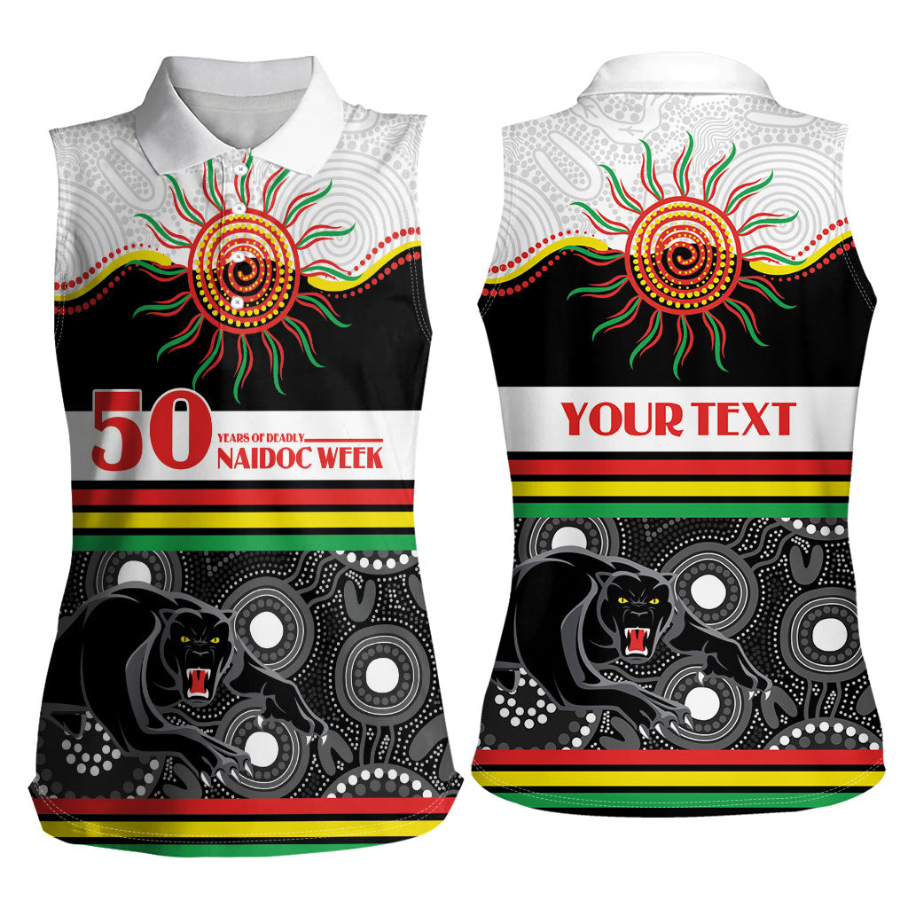 Panthers NAIDOC Week Personalised Women Sleeveless Polo Shirt Aboriginal Torres Strait Islanders Vibe