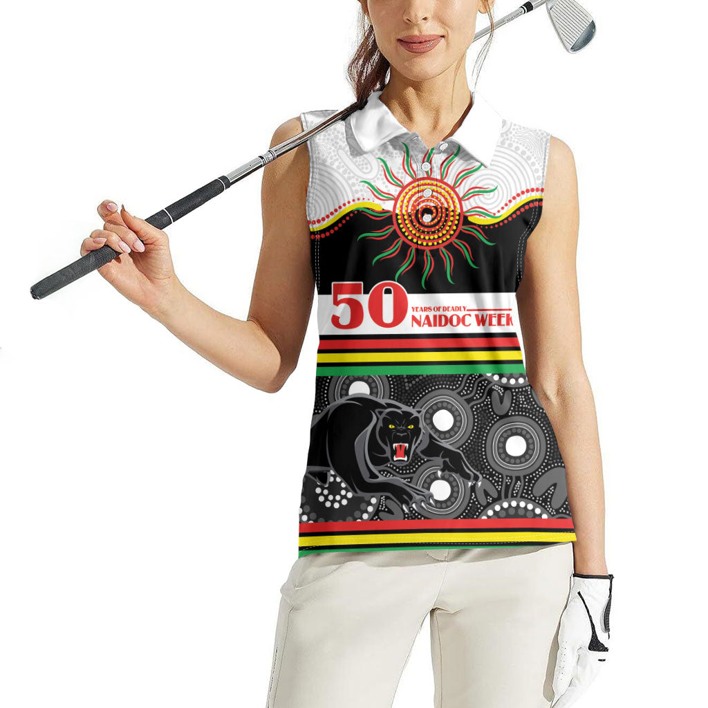 Panthers NAIDOC Week Personalised Women Sleeveless Polo Shirt Aboriginal Torres Strait Islanders Vibe