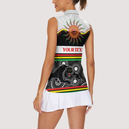 Panthers NAIDOC Week Personalised Women Sleeveless Polo Shirt Aboriginal Torres Strait Islanders Vibe