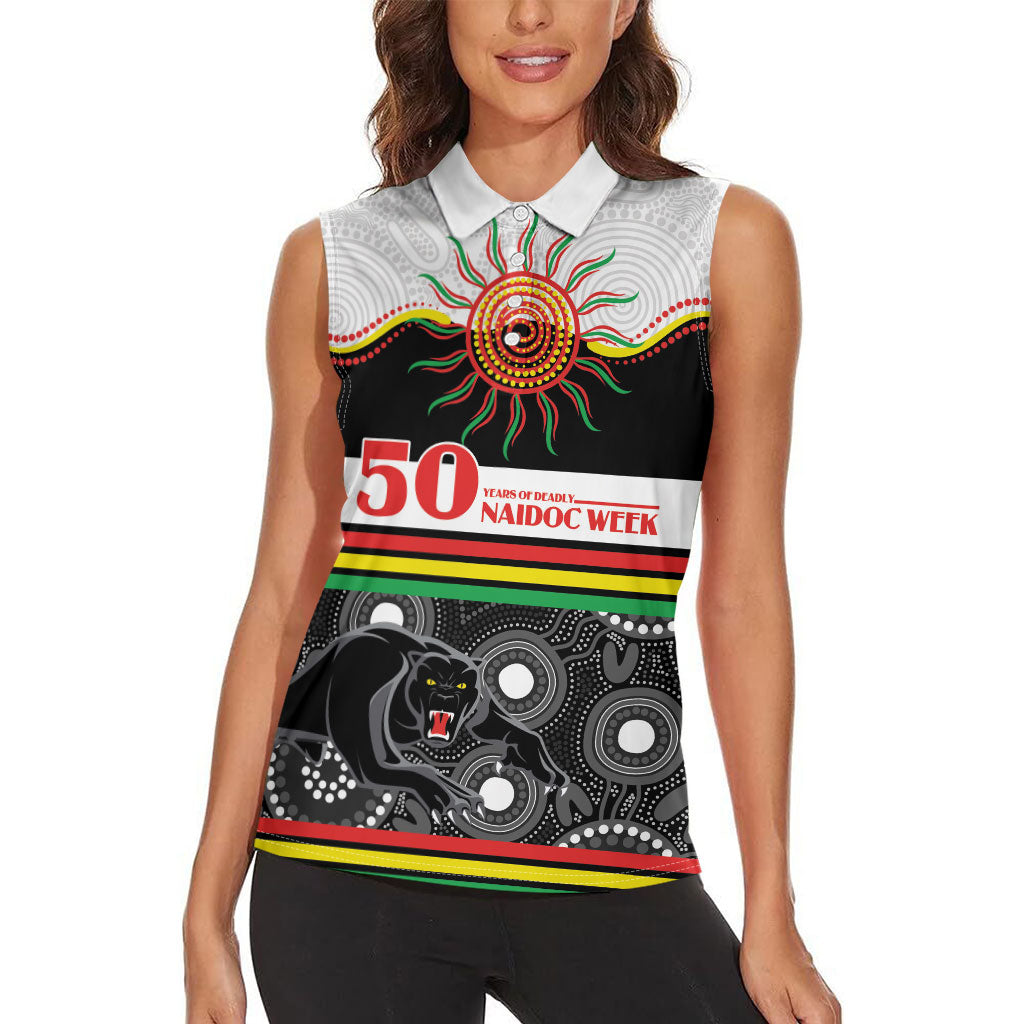 Panthers NAIDOC Week Personalised Women Sleeveless Polo Shirt Aboriginal Torres Strait Islanders Vibe