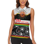 Panthers NAIDOC Week Personalised Women Sleeveless Polo Shirt Aboriginal Torres Strait Islanders Vibe