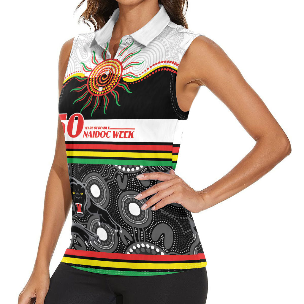 Panthers NAIDOC Week Personalised Women Sleeveless Polo Shirt Aboriginal Torres Strait Islanders Vibe