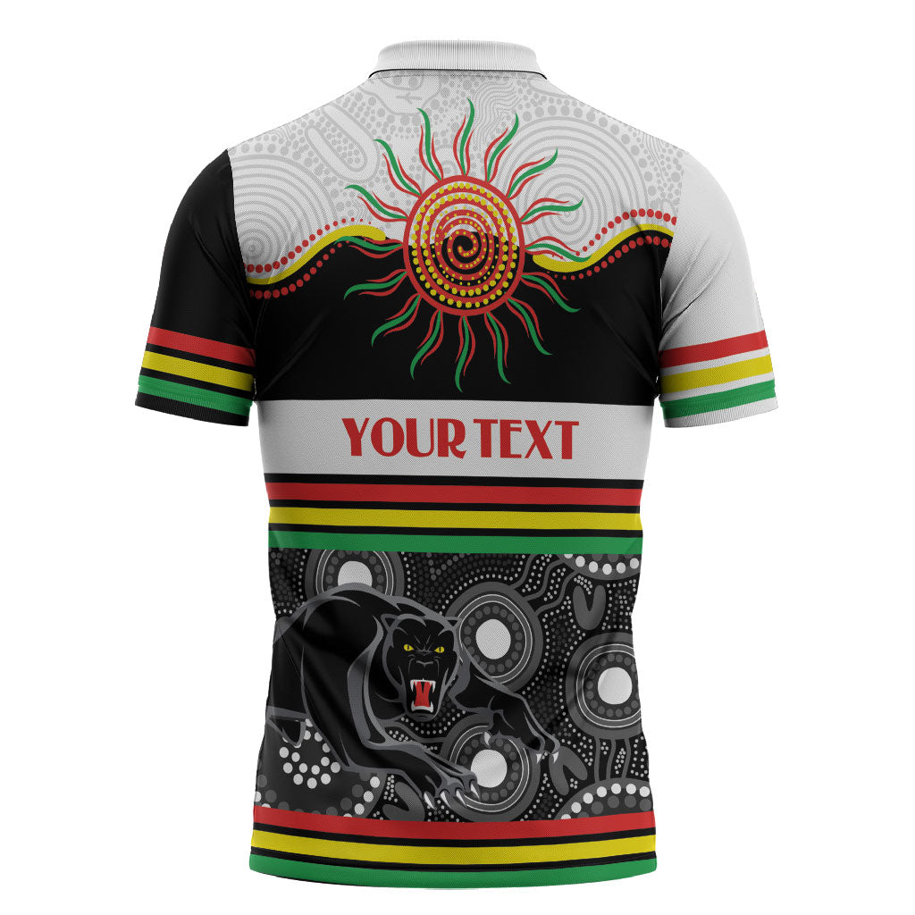 Panthers NAIDOC Week Personalised Zipper Polo Shirt Aboriginal Torres Strait Islanders Vibe