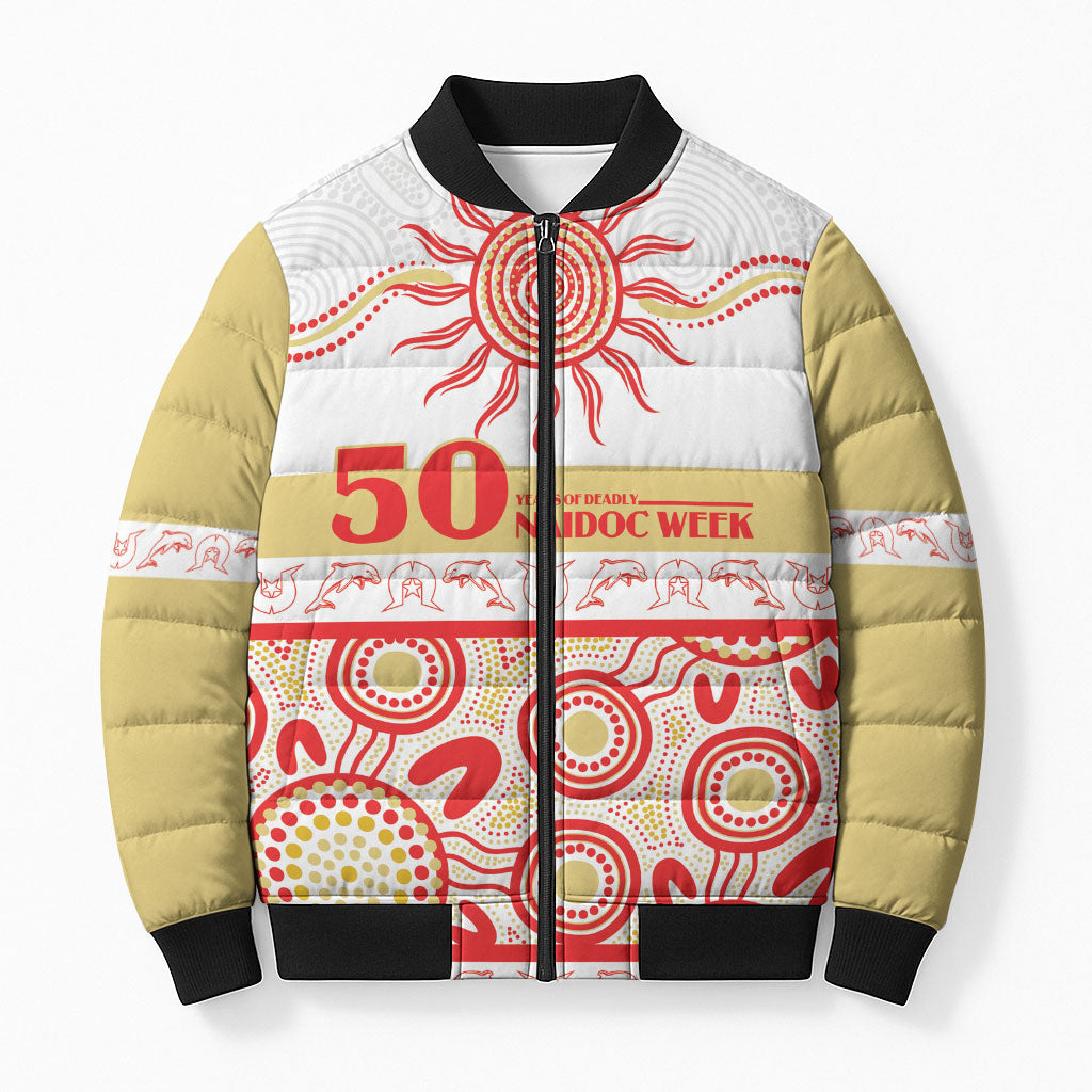 Dolphins NAIDOC Week Personalised Bomber Puffer Jacket Aboriginal Torres Strait Islanders Vibe