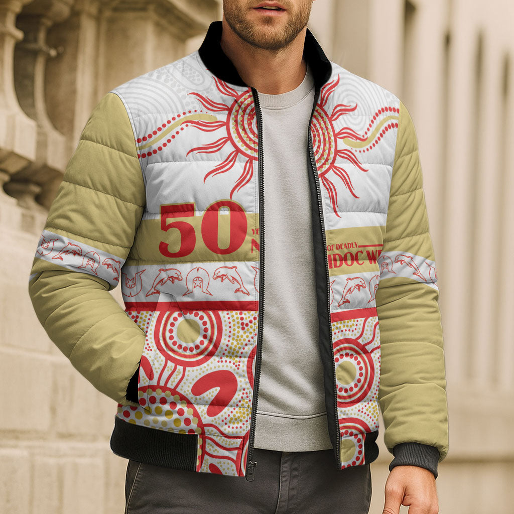 Dolphins NAIDOC Week Personalised Bomber Puffer Jacket Aboriginal Torres Strait Islanders Vibe