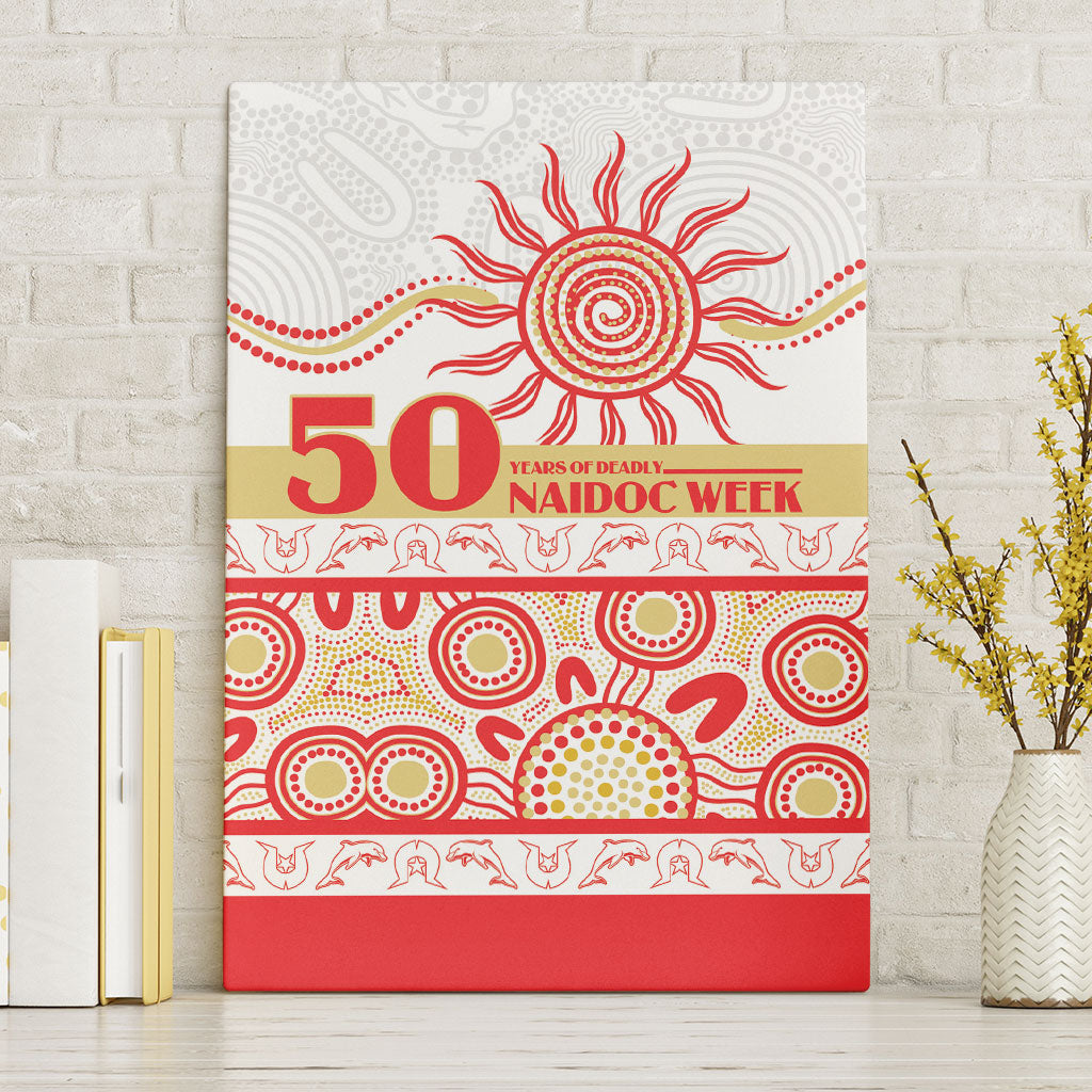 Dolphins NAIDOC Week Canvas Wall Art Aboriginal Torres Strait Islanders Vibe