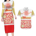 Dolphins NAIDOC Week Personalised Couples Matching Long Sleeve Bodycon Dress and Hawaiian Shirt Aboriginal Torres Strait Islanders Vibe