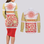 Dolphins NAIDOC Week Personalised Couples Matching Long Sleeve Bodycon Dress and Long Sleeve Button Shirt Aboriginal Torres Strait Islanders Vibe