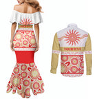 Dolphins NAIDOC Week Personalised Couples Matching Mermaid Dress and Long Sleeve Button Shirt Aboriginal Torres Strait Islanders Vibe