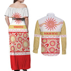 Dolphins NAIDOC Week Personalised Couples Matching Off Shoulder Maxi Dress and Long Sleeve Button Shirt Aboriginal Torres Strait Islanders Vibe