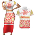 Dolphins NAIDOC Week Personalised Couples Matching Short Sleeve Bodycon Dress and Hawaiian Shirt Aboriginal Torres Strait Islanders Vibe