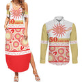 Dolphins NAIDOC Week Personalised Couples Matching Summer Maxi Dress and Long Sleeve Button Shirt Aboriginal Torres Strait Islanders Vibe