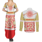 Dolphins NAIDOC Week Personalised Couples Matching Summer Maxi Dress and Long Sleeve Button Shirt Aboriginal Torres Strait Islanders Vibe