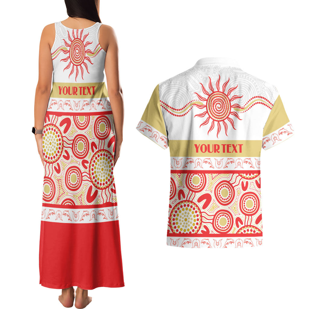 Dolphins NAIDOC Week Personalised Couples Matching Tank Maxi Dress and Hawaiian Shirt Aboriginal Torres Strait Islanders Vibe