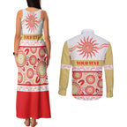 Dolphins NAIDOC Week Personalised Couples Matching Tank Maxi Dress and Long Sleeve Button Shirt Aboriginal Torres Strait Islanders Vibe