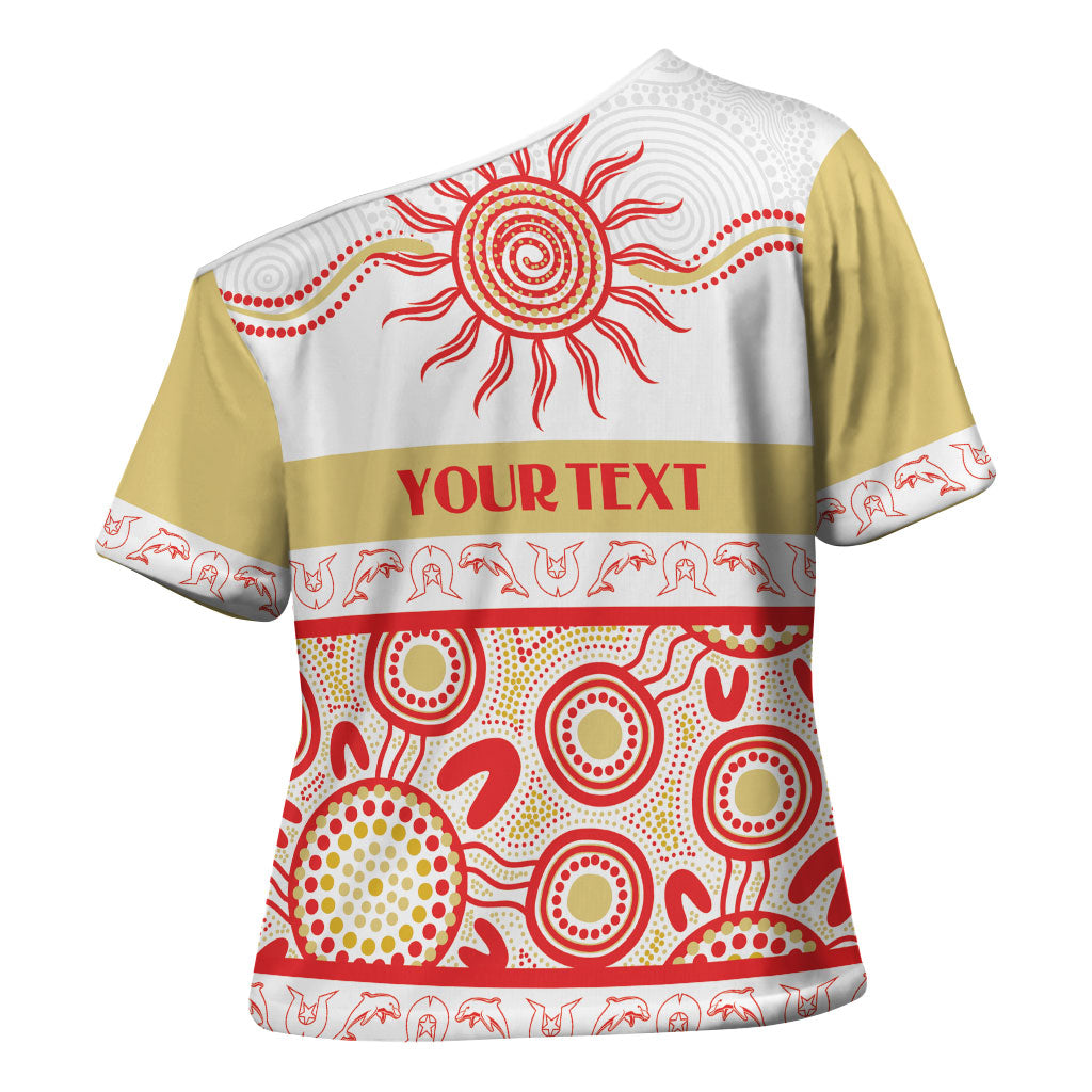 Dolphins NAIDOC Week Personalised Cross Shoulder Shirt Aboriginal Torres Strait Islanders Vibe