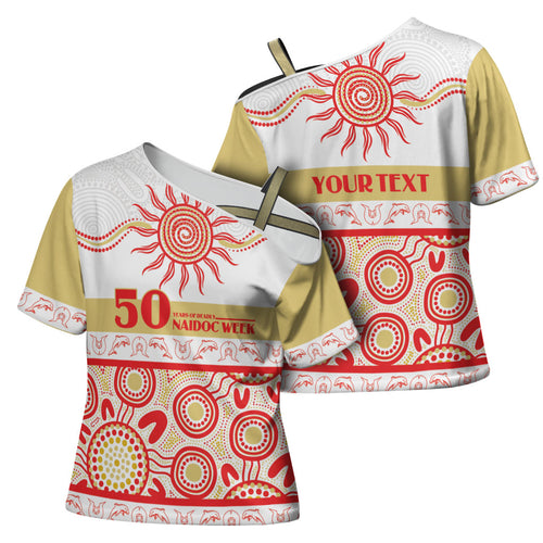 Dolphins NAIDOC Week Personalised Cross Shoulder Shirt Aboriginal Torres Strait Islanders Vibe