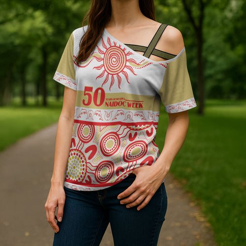 Dolphins NAIDOC Week Personalised Cross Shoulder Shirt Aboriginal Torres Strait Islanders Vibe