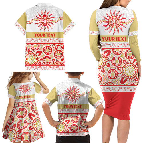 Dolphins NAIDOC Week Personalised Family Matching Long Sleeve Bodycon Dress and Hawaiian Shirt Aboriginal Torres Strait Islanders Vibe