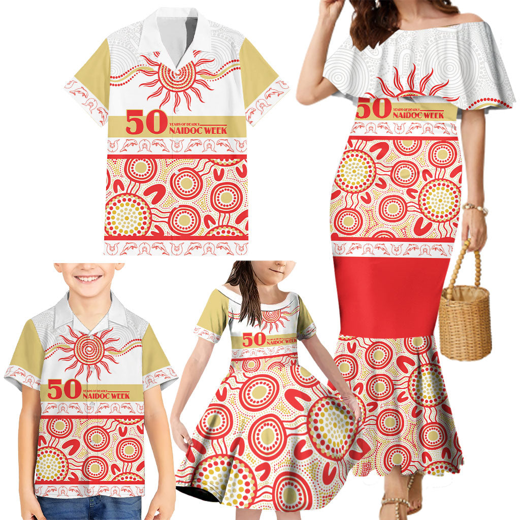 Dolphins NAIDOC Week Personalised Family Matching Mermaid Dress and Hawaiian Shirt Aboriginal Torres Strait Islanders Vibe