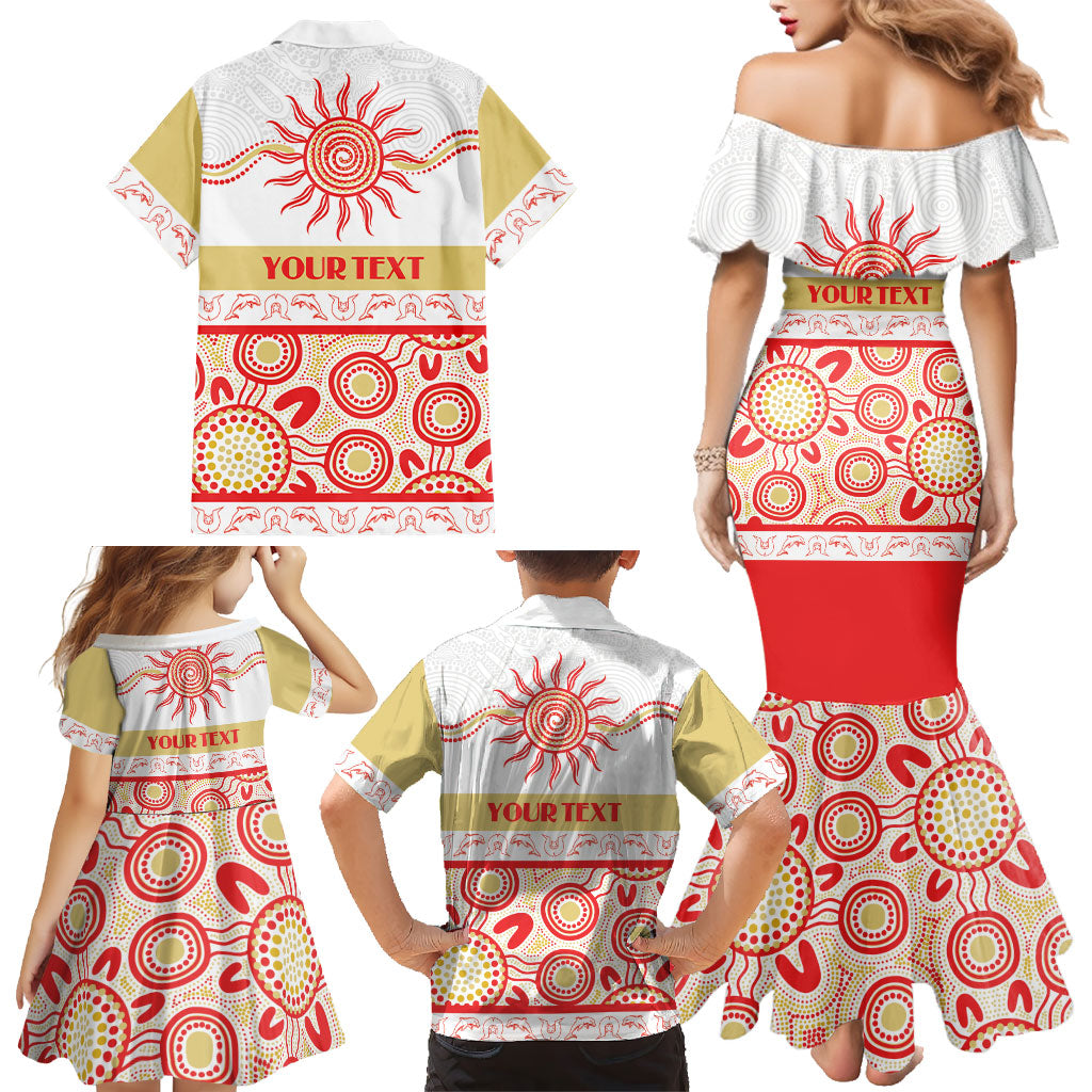 Dolphins NAIDOC Week Personalised Family Matching Mermaid Dress and Hawaiian Shirt Aboriginal Torres Strait Islanders Vibe