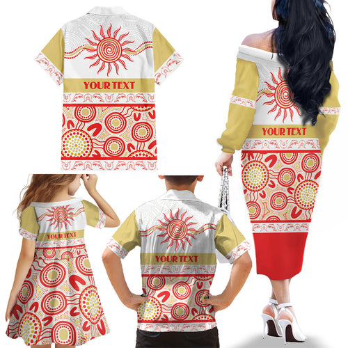 Dolphins NAIDOC Week Personalised Family Matching Off The Shoulder Long Sleeve Dress and Hawaiian Shirt Aboriginal Torres Strait Islanders Vibe