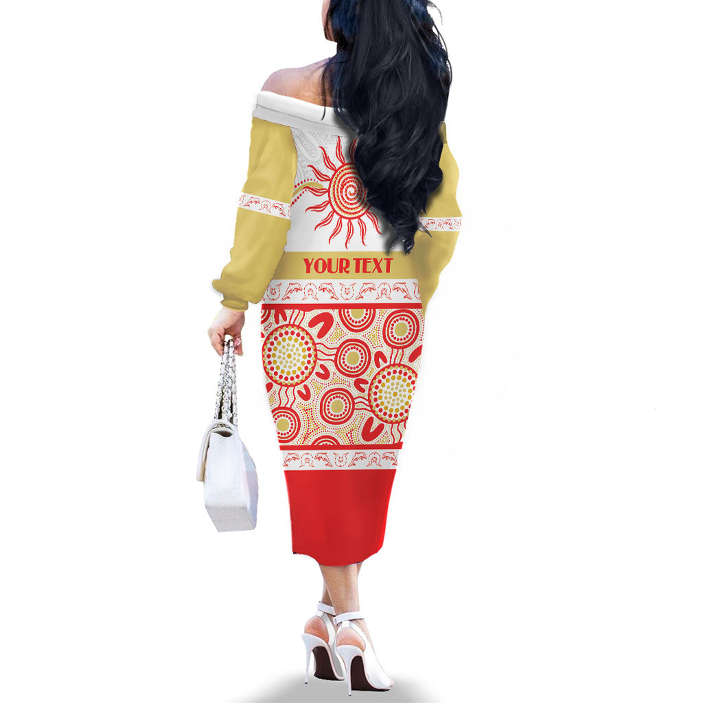 Dolphins NAIDOC Week Personalised Family Matching Off The Shoulder Long Sleeve Dress and Hawaiian Shirt Aboriginal Torres Strait Islanders Vibe