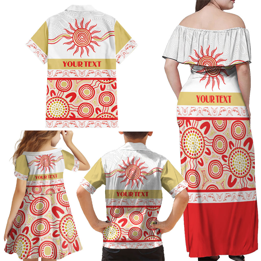 Dolphins NAIDOC Week Personalised Family Matching Off Shoulder Maxi Dress and Hawaiian Shirt Aboriginal Torres Strait Islanders Vibe
