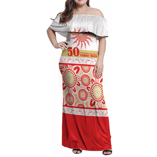 Dolphins NAIDOC Week Personalised Family Matching Off Shoulder Maxi Dress and Hawaiian Shirt Aboriginal Torres Strait Islanders Vibe