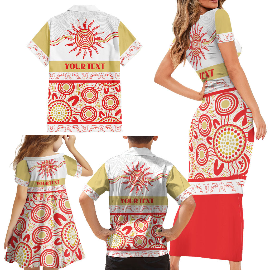 Dolphins NAIDOC Week Personalised Family Matching Short Sleeve Bodycon Dress and Hawaiian Shirt Aboriginal Torres Strait Islanders Vibe
