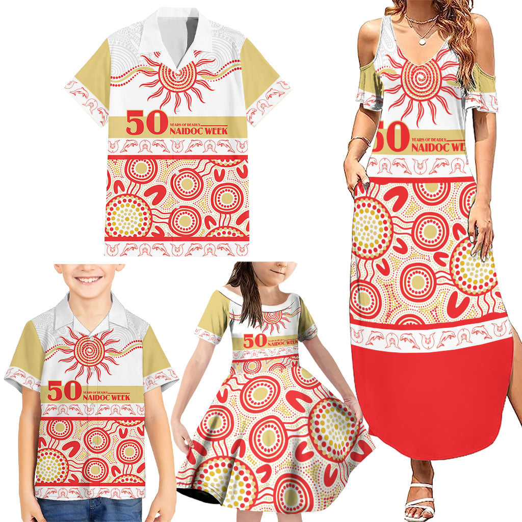 Dolphins NAIDOC Week Personalised Family Matching Summer Maxi Dress and Hawaiian Shirt Aboriginal Torres Strait Islanders Vibe