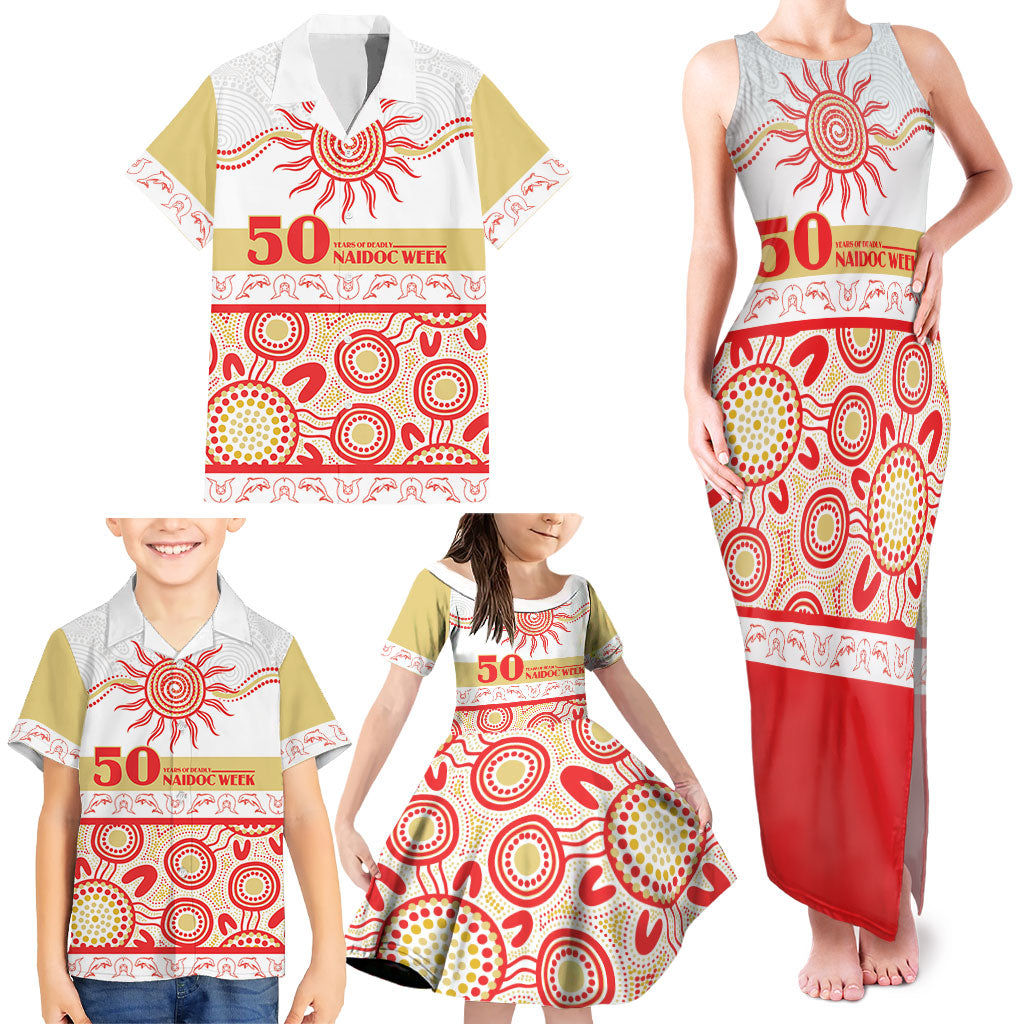 Dolphins NAIDOC Week Personalised Family Matching Tank Maxi Dress and Hawaiian Shirt Aboriginal Torres Strait Islanders Vibe