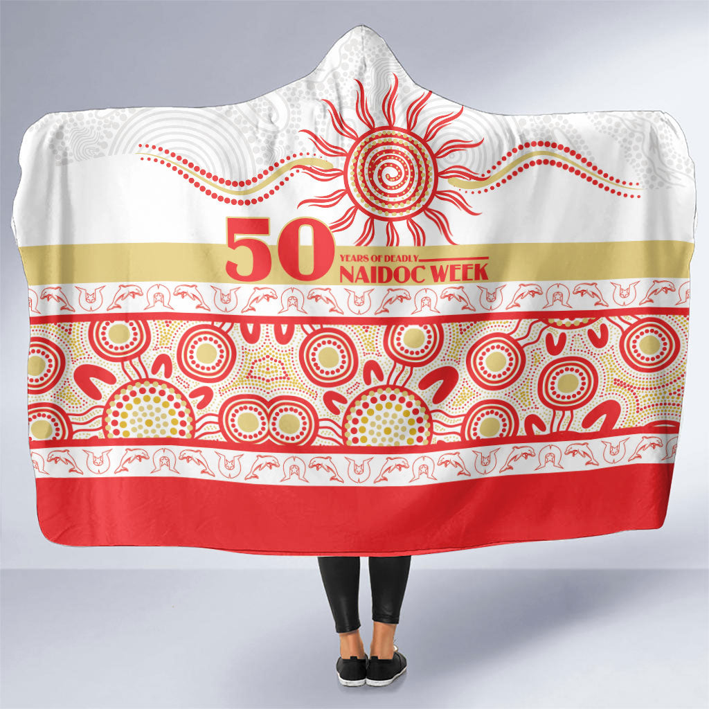 Dolphins NAIDOC Week Hooded Blanket Aboriginal Torres Strait Islanders Vibe
