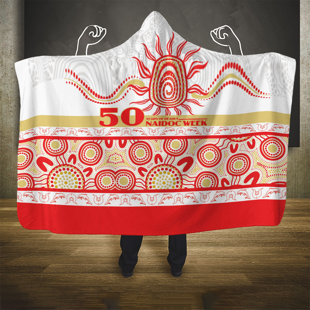 Dolphins NAIDOC Week Hooded Blanket Aboriginal Torres Strait Islanders Vibe